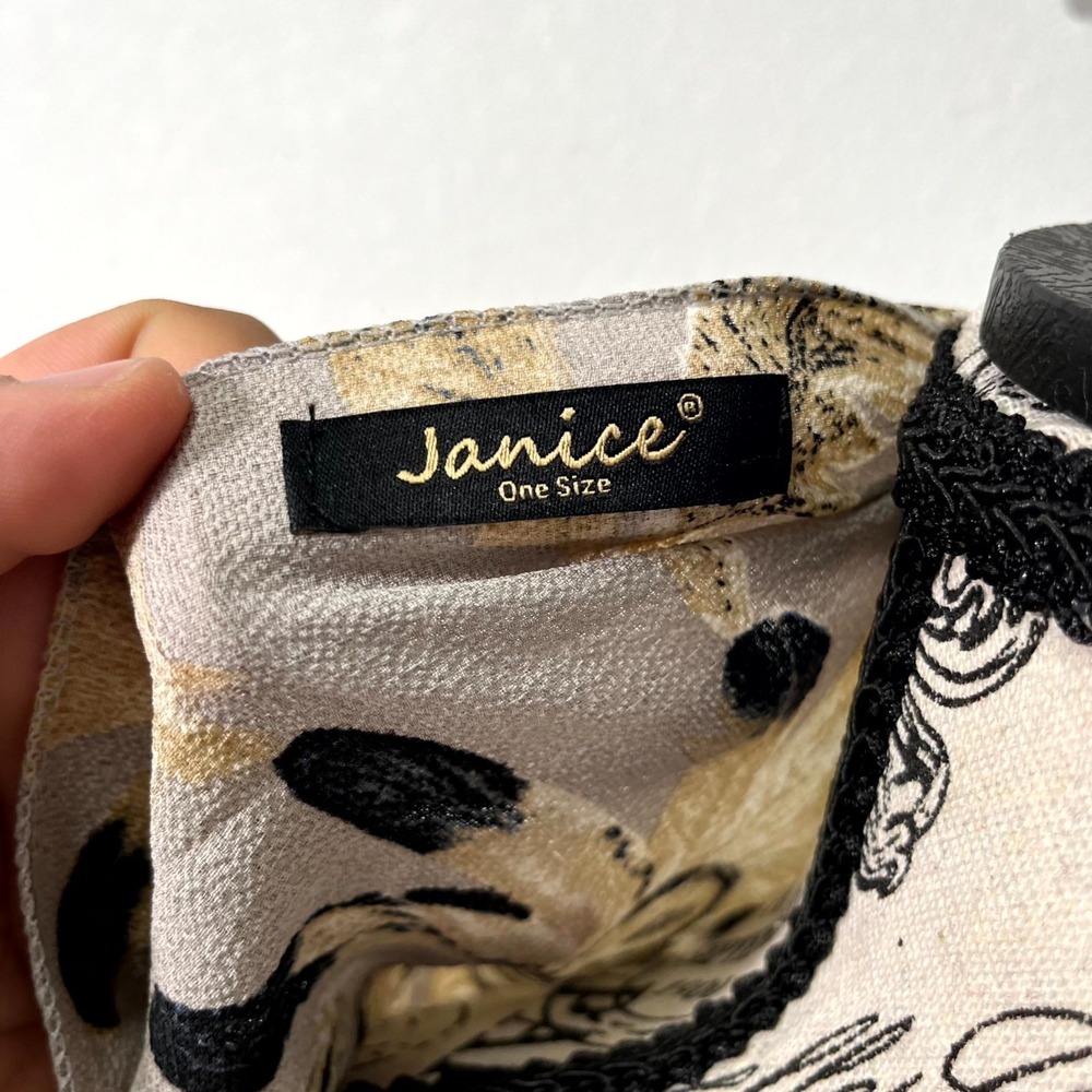 Janice Kimono Womens One Size Brown Floral Open Front Sleeveless Casual Layering - Picture 5 of 5
